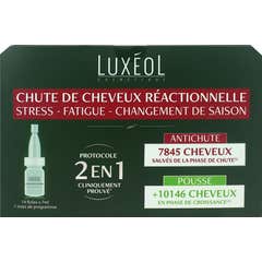 Luxéol Chute de Cheveux Réactionnelle Protocole 2en1 14 Fioles