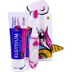 Elgydium Kit de Voyage Licorne Dentifrice 3-6 ans + Brosse à dents 50ml