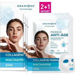 Granions Masque Second Peau Anti-Âge 3x22 ml