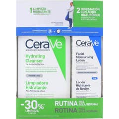 CeraVe Routine Peaux Sèches Normales Pack Nettoyant + Lotion Hydratante