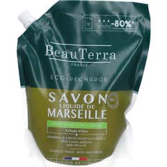 BeauTerra Savon Liquide Marseille Menthe Citron Recharge 900ml