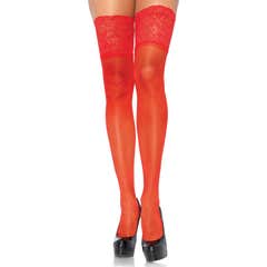 Leg Avenue Red Pantyhose With Wide Lace Plus Size 1ut