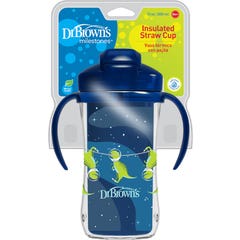 Dr. Brown'S Tasse avec Paille Isolant Bleu 300 ml 1 ut
