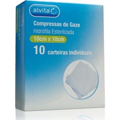 Alvita Compressas Esterelizadas Não Tecido 10x10cm 10 Unidades