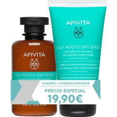 Apivita Set Raíces Grasas y Puntas Secas Champú + Acondicionador 1ud