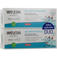 Weleda Gel Dentifrice Kids 0-6 Ans avec Fluor 2x50 ml