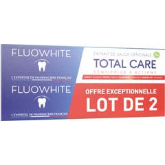 Fluowhite Dentifrico Total Care 2x75ml