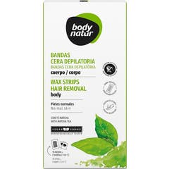Body Natur Bandes Cire Épiler Corps Thé Matcha 16 Unités