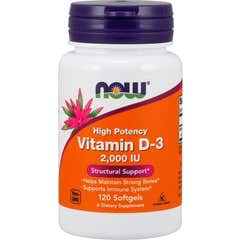 Now Vitamine D3 2000UI Haute Puissance 120 Perles