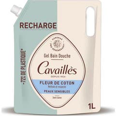 Cavaillès Gel Bain Douche Fleur de Coton Recharge 1000 ml