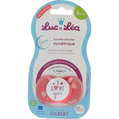 Luc et LÃ©a Love You Sucette Anneau Silicone SymÃ©trique +6M 1ut
