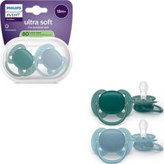 Philips Avent Ultra Soft Sucette 18M+ Blue Green 2uts