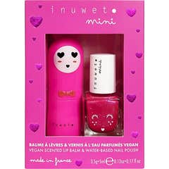 Inuwet Mini Coffret Baume à Lèvres & Vernis à l'Eau Cerise Fraise