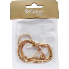 Farline Cordão Óculos Metal Plano Dourado 1 Unidade