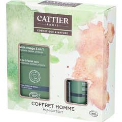 Cattier Coffret Homme Soin Visage 50ml + Deo Roll-On 50ml