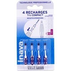Inava Trio Compact Brossette Recharge Violet 4 unités
