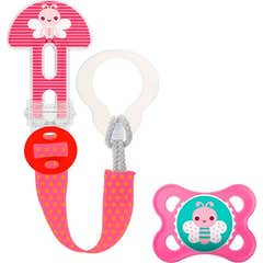 Attache-sucette et sucette Mam Clip Silicone Clip It ! et Ori 1pc