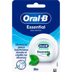 OralB Essential Floss Fil Dentaire Ciré Gout Menthe 50m
