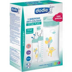 Dodie Biberons Anti-Colique +6m Vert 2x330ml