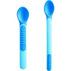 Mam Heat Sensitive Spoon & Cover Cuillère Sensible Bleu 2 uts