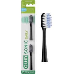 GUM Sonic Recharge Brosse à Dents Noir 2 Unités