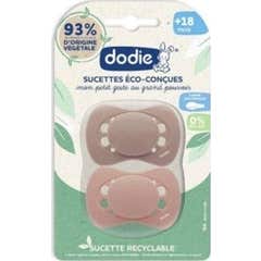 Dodie Sucettes Éco-Conçues +18M Rose 2 Unités