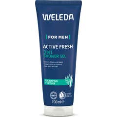 Weleda For Men Gel Douche Active Fresh 3 en 1 200 ml