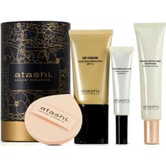 Atashi Set DD Cream Medio + Contorno + Iluminador + Brocha Atashi Set DD Cream Medio + Contorno + Iluminador + Brocha