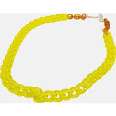 Farmamoda Collier Chaine Petit pour Lunettes Jaune Fluo 1ut