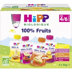 Hipp Compote M Pack 4-6M Gour90G 8