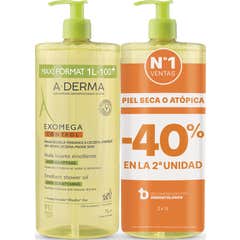A-Derma Exomega Control Huile Nettoyante 2x1000 ml