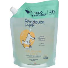 Rivadouce Loupiots Gel Douche Chapeau l'Abricot Recharge 750 ml