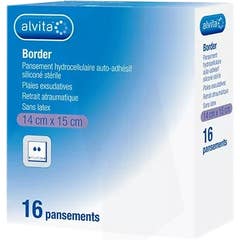 Alvita Border Pansement Hydrocellulaire 14x15cm 16 Unités