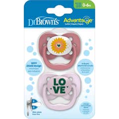 Dr. Brown'S Advantage Sucette Réversible Assortie T1 0-6M 2 Unités