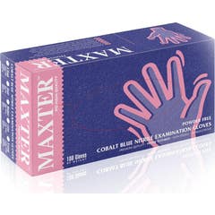 Maxter Gants Nitrile Non Poudrés Taille XL Bleu Cobalt 100uts