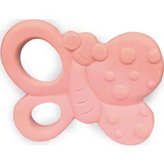 Tikiri Anneau de Dentition Caoutchouc Naturel Papillon Rose 1ut
