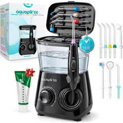 Aquapik100® Fil dentaire à eau Irrigateur dentaire 600 ml 10 niveaux Noir 1 ud