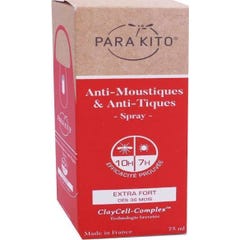 ParaKito Spray Anti-Moustiques et Anti-Tiques Protection Extra Forte 75 ml