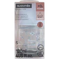 Suavinex Selection Biberon Verre Poetry SX Pro Débit S 120 ml