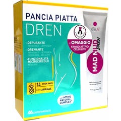 Montefarmaco Pack Ventre Plat Dren 14 Stick Ananas + Mad Mud Dren