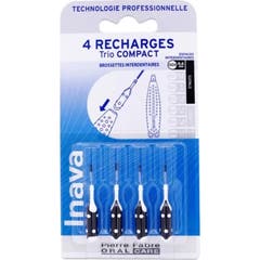 Inava Trio Compact Recharge Brossette Interdent Noir 0,6Mm 4 Unités