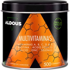 Aldous Bio Multivitamines C D E A B Biotine Calcium Zinc 500 Comprimés