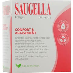 Saugella Poligyn Lingettes Confort Ménopause 10 unités