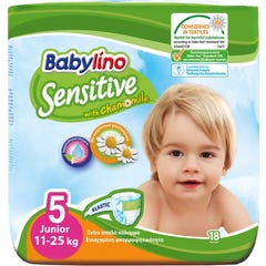 Couches sensibles Babylino T5 11-25kg 18 pièces