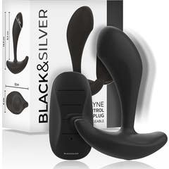 Black&Silver Dwayne Plug Anal Silicone Télécommande 1ut