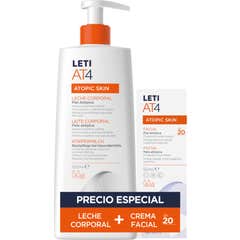 Leti AT4 Atopic Skin Set Lait Corps 500 ml + Facial SPF20 50 ml