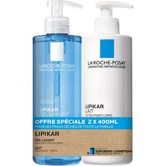 La Roche Posay Lipikar Lait 400 ml + Lipikar Gel Lavant 400 ml