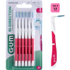 GUM Bi-Direction Brosse Interdentaire 1,2mm 6 Unités