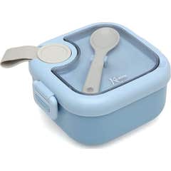 Kiokids Boîte à Déjeuner Bleu Cuillère Gris 750 ml