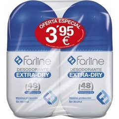 Déodorant extra sec à bille Farline 2x50ml